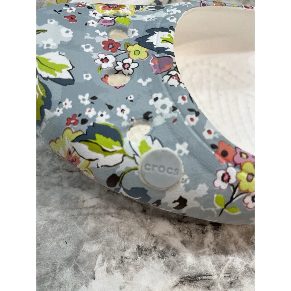 Vera Bradley X Crocs Kadee Flat Ballet Slip On Shoes Women's Sz 9 White Floral